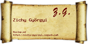 Zichy Györgyi névjegykártya